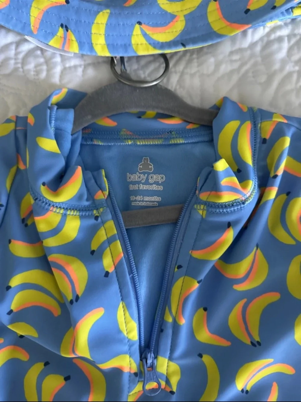 Baby One-Piece Swimsuit in Blue Banana Print by GAP